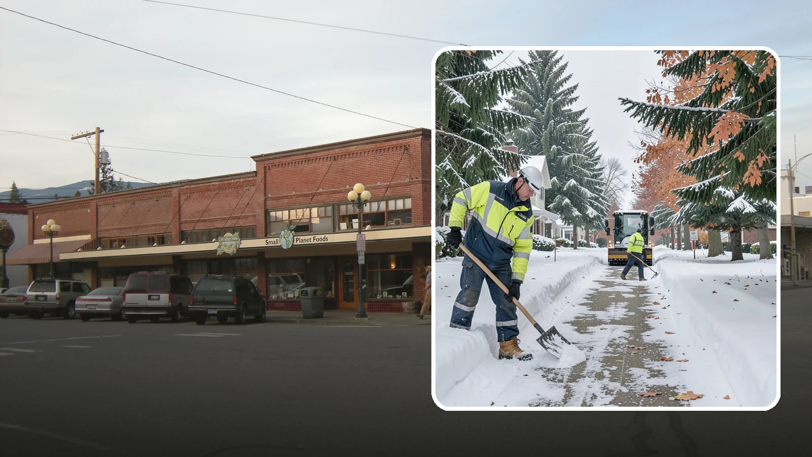 Front Walkway Snow Removal in Sedro-Woolley, Skagit County, WA - We clear the front walkway so your main path from street to door stays safe during Western Washington snow events.