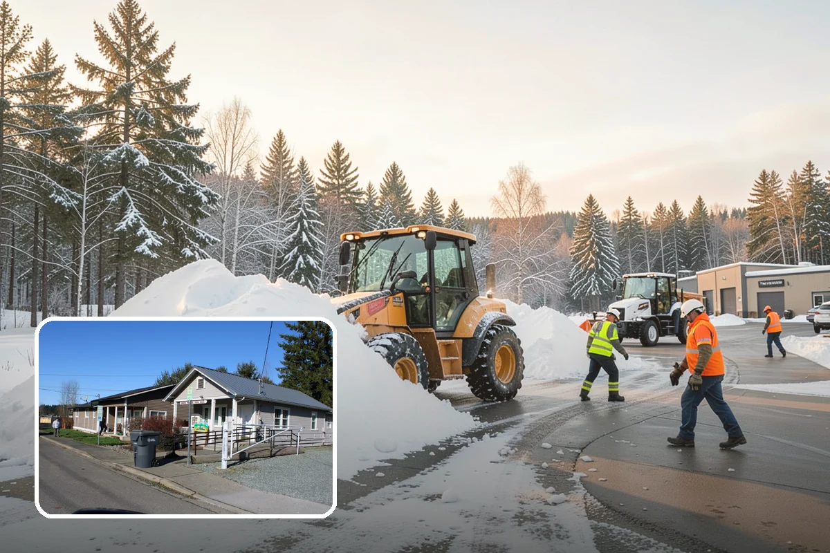 Front Walkway Snow Removal in South Prairie, Pierce County, WA - Keeps your primary entrance safe for family and guests