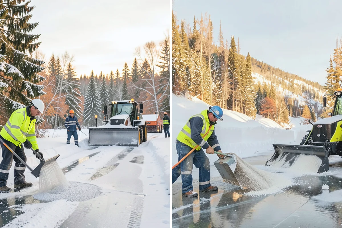 Front Walkway Snow Removal in South Prairie, Pierce County, WA - Inspect the walkway surface and note delicate finishes