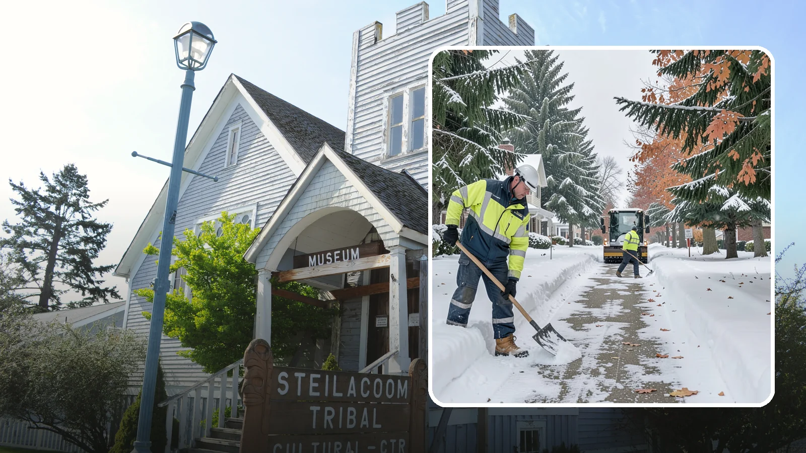 Front Walkway Snow Removal in Steilacoom, Pierce County, WA - We clear the front walkway so your main path from street to door stays safe during Western Washington snow events.