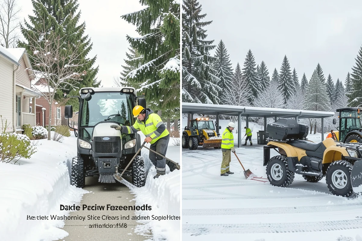 Front Walkway Snow Removal in Steilacoom, Pierce County, WA - Inspect the walkway surface and note delicate finishes