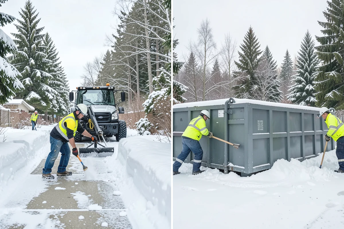 Front Walkway Snow Removal in Sumner, Pierce County, WA - Inspect the walkway surface and note delicate finishes
