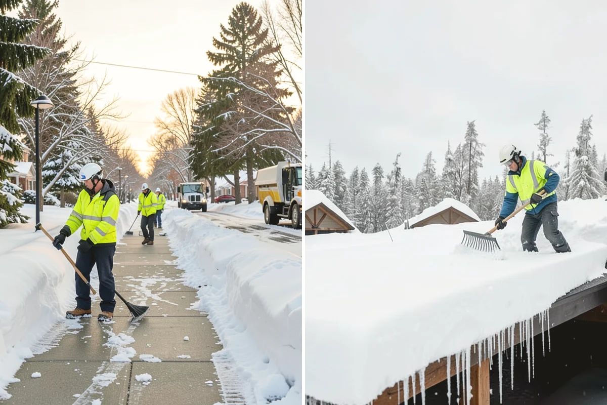 Front Walkway Snow Removal in Tacoma, Pierce County, WA - Inspect the walkway surface and note delicate finishes