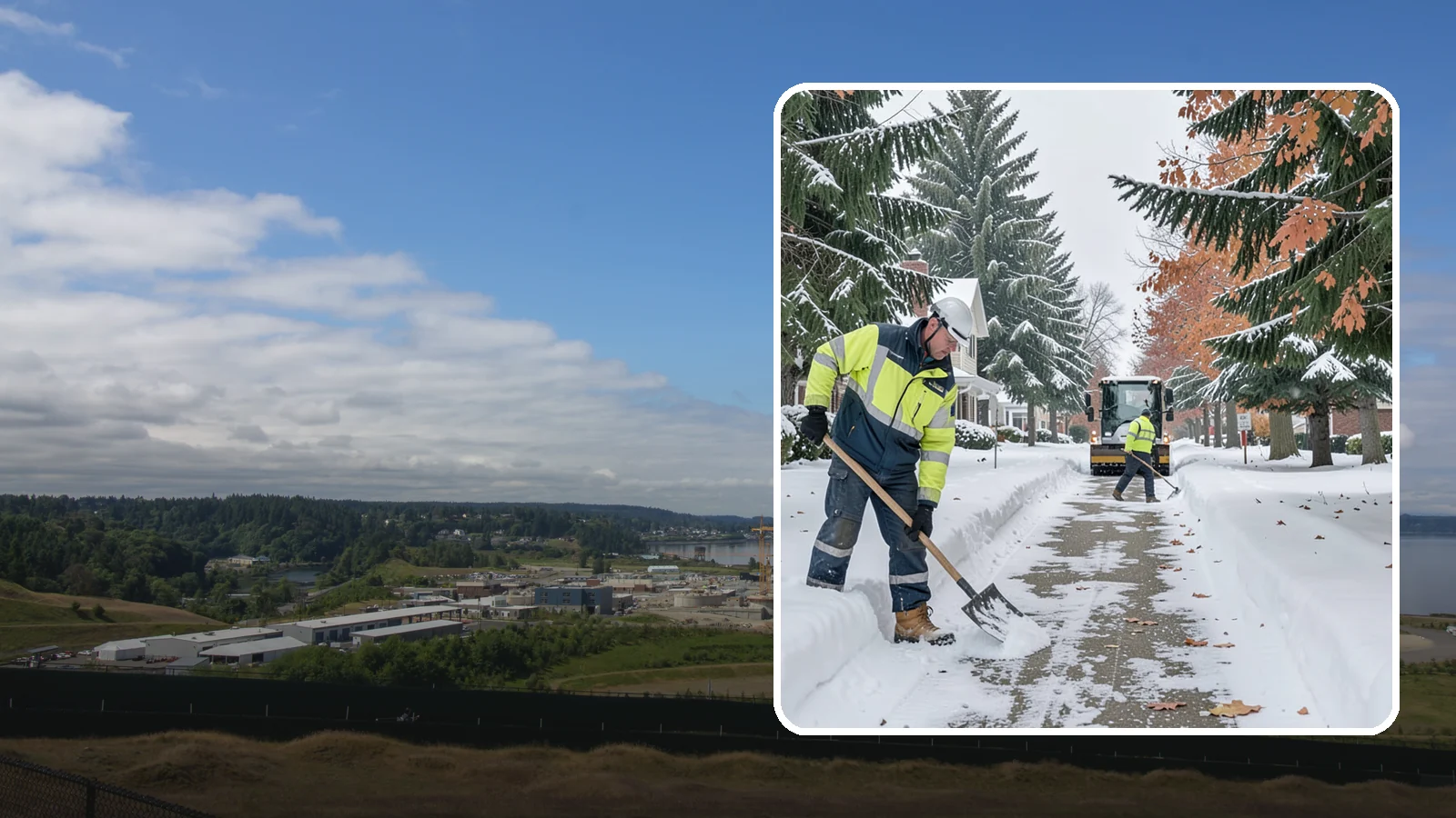 Front Walkway Snow Removal in University Place, Pierce County, WA - We clear the front walkway so your main path from street to door stays safe during Western Washington snow events.
