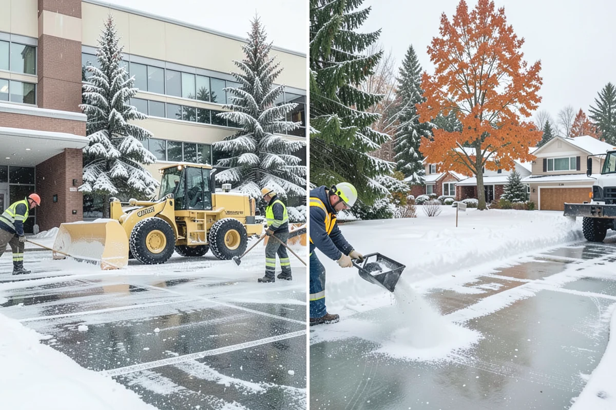 Front Walkway Snow Removal in Wilkeson, Pierce County, WA - Inspect the walkway surface and note delicate finishes