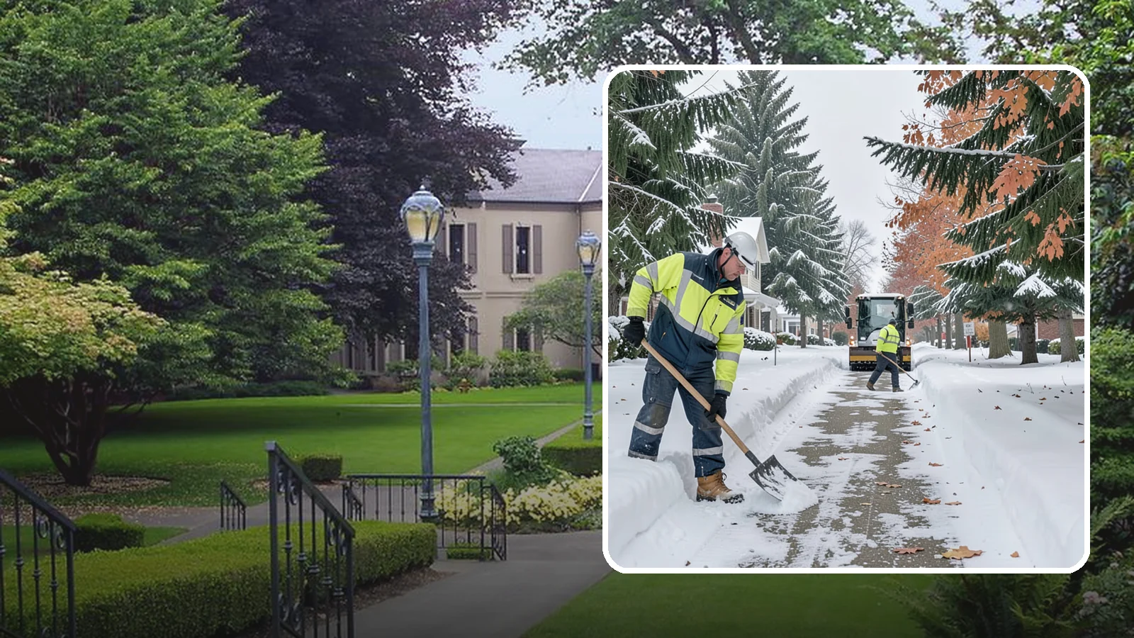 Front Walkway Snow Removal in Woodinville, King County, WA - We clear the front walkway so your main path from street to door stays safe during Western Washington snow events.