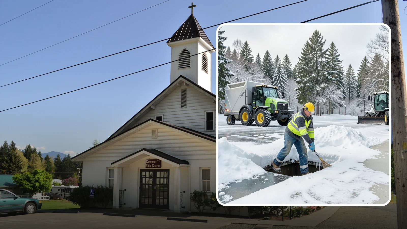 Frozen Drain Clearing in Concrete, Skagit County, WA - We clear frozen catch basins and drains across Western Washington to stop pooling and flooding when ice blocks water from...