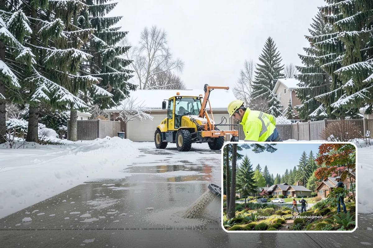 Frozen Drain Clearing in Edgewood, Pierce County, WA - Restores drainage before water pools and refreezes