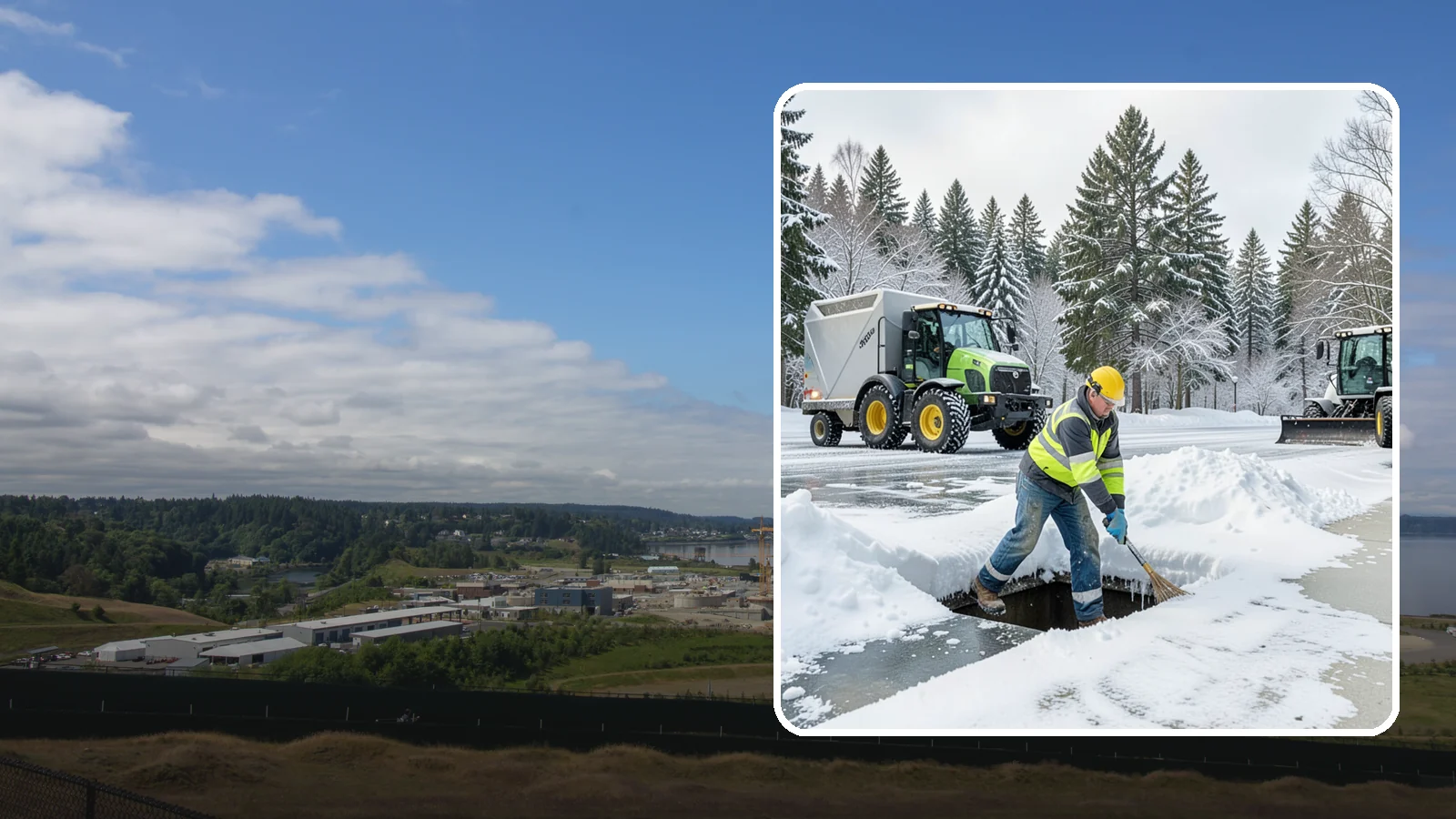 Frozen Drain Clearing in University Place, Pierce County, WA - We clear frozen catch basins and drains across Western Washington to stop pooling and flooding when ice blocks water from...