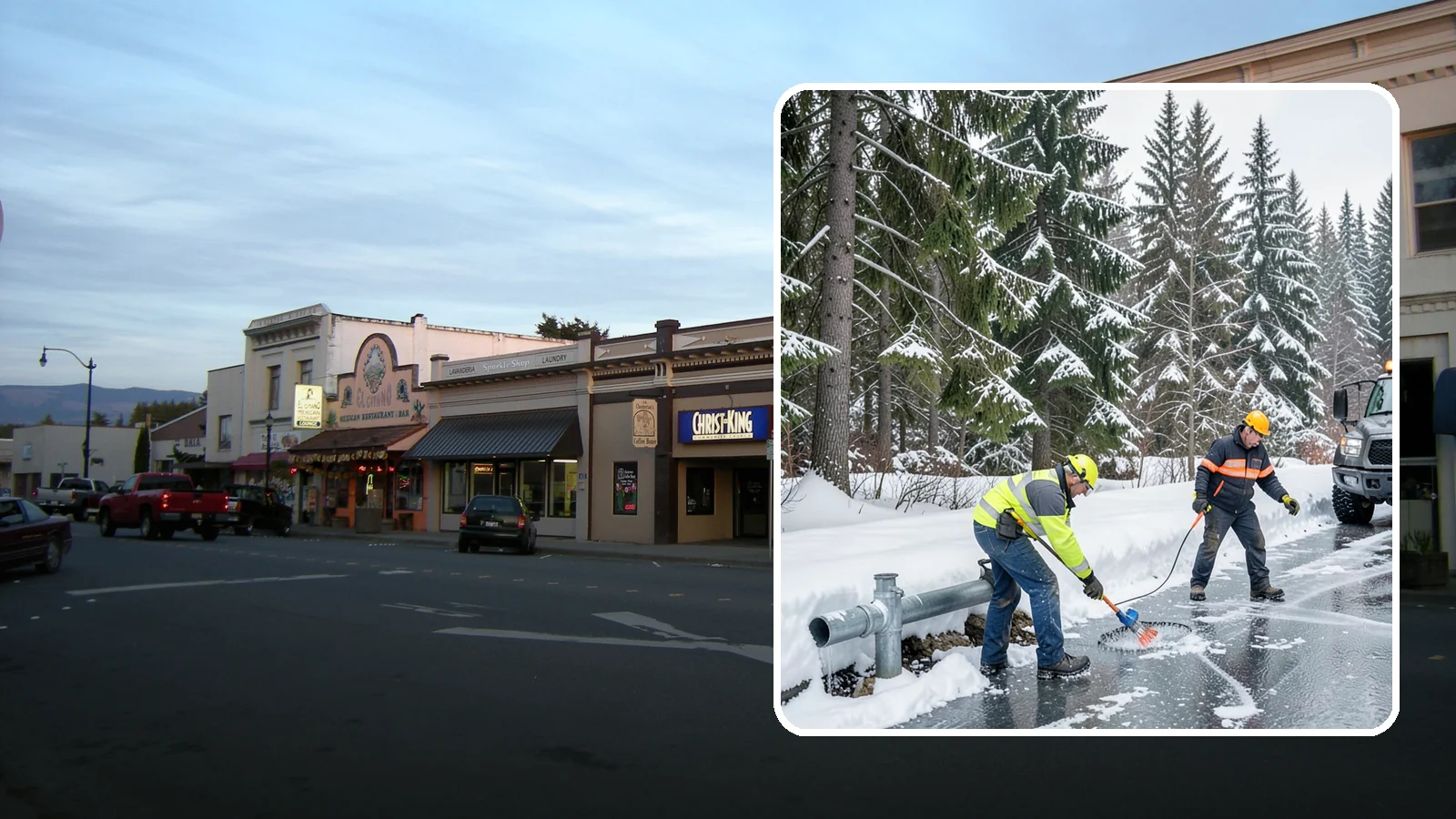 Frozen Pipe Area Access in Burlington, Skagit County, WA - We clear snow and ice away from wellheads, backflow assemblies, and exposed plumbing so you can reach and protect them during a...