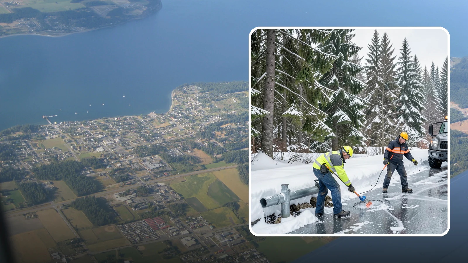 Frozen Pipe Area Access in Coupeville, Island County, WA - We clear snow and ice away from wellheads, backflow assemblies, and exposed plumbing so you can reach and protect them during a...