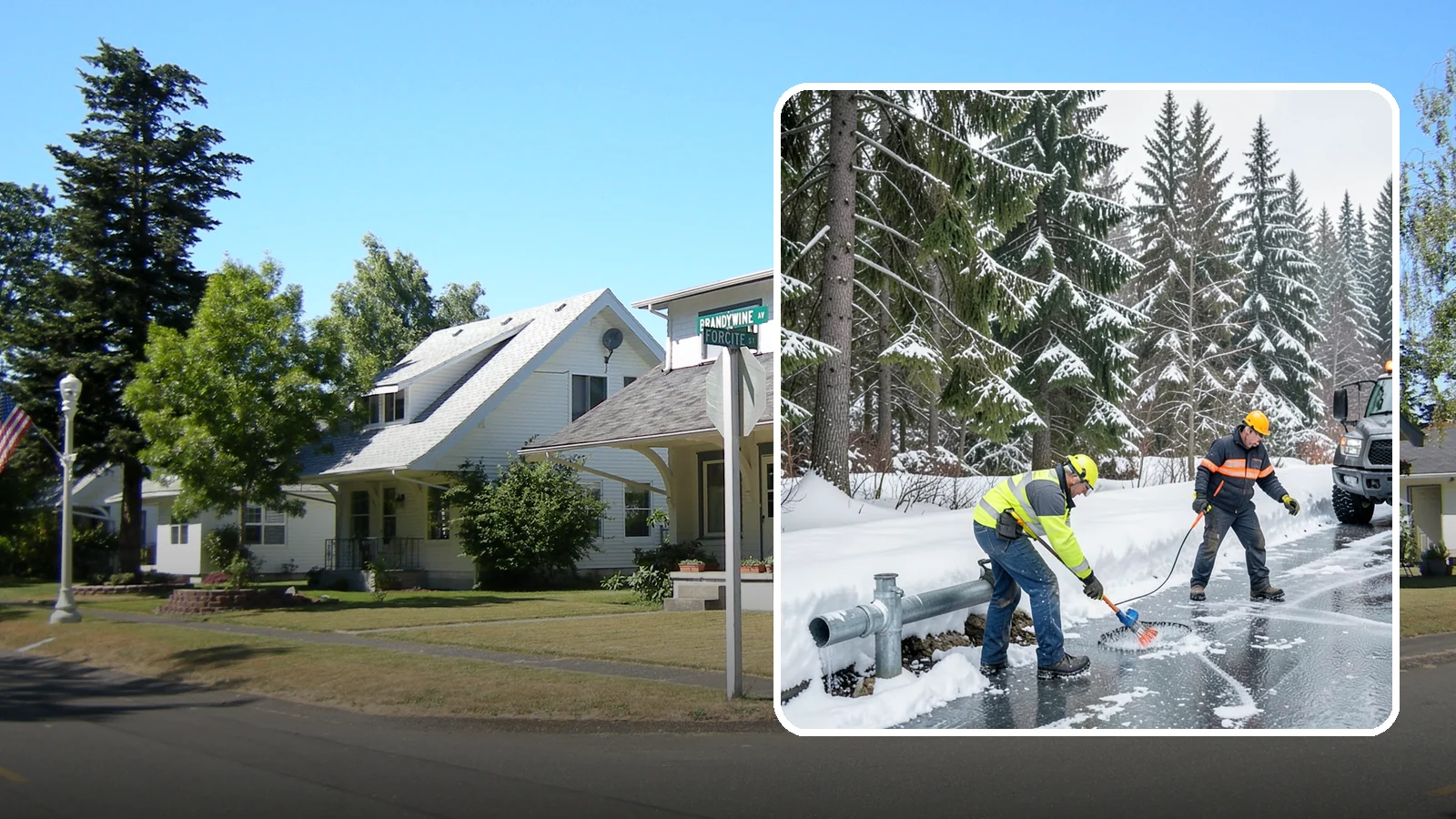 Frozen Pipe Area Access in DuPont, Pierce County, WA - We clear snow and ice away from wellheads, backflow assemblies, and exposed plumbing so you can reach and protect them during a...
