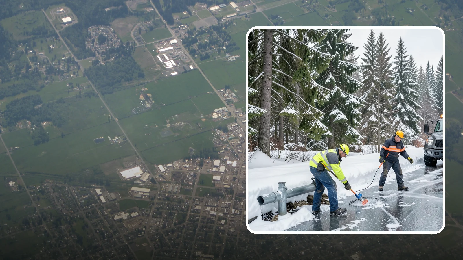 Frozen Pipe Area Access in Enumclaw, King County, WA - We clear snow and ice away from wellheads, backflow assemblies, and exposed plumbing so you can reach and protect them during a...