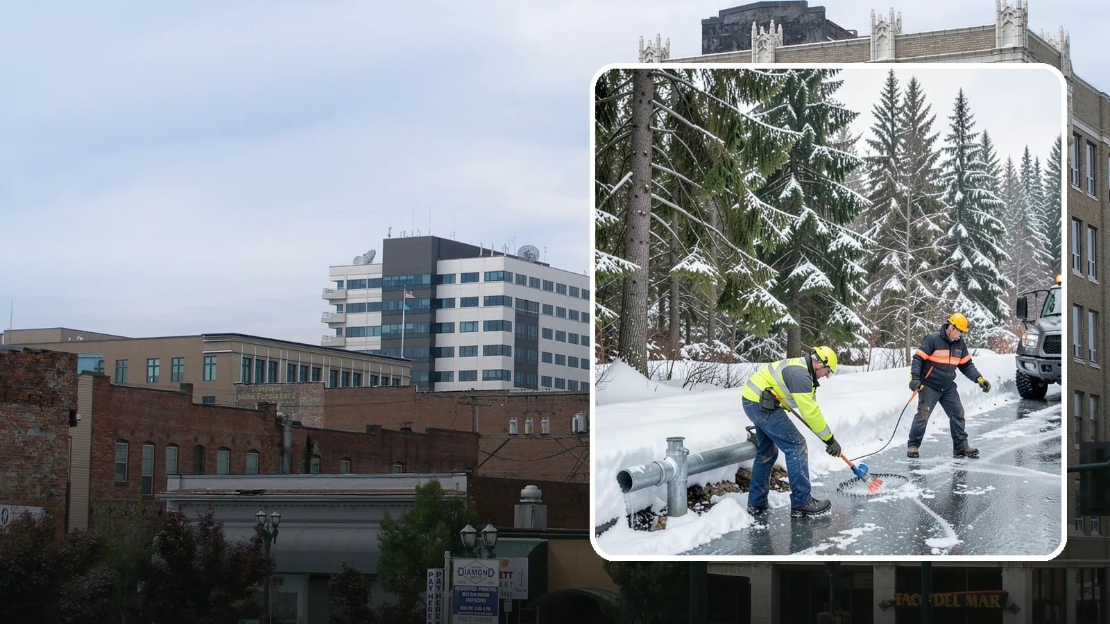 Frozen Pipe Area Access in Everett, Snohomish County, WA - We clear snow and ice away from wellheads, backflow assemblies, and exposed plumbing so you can reach and protect them during a...