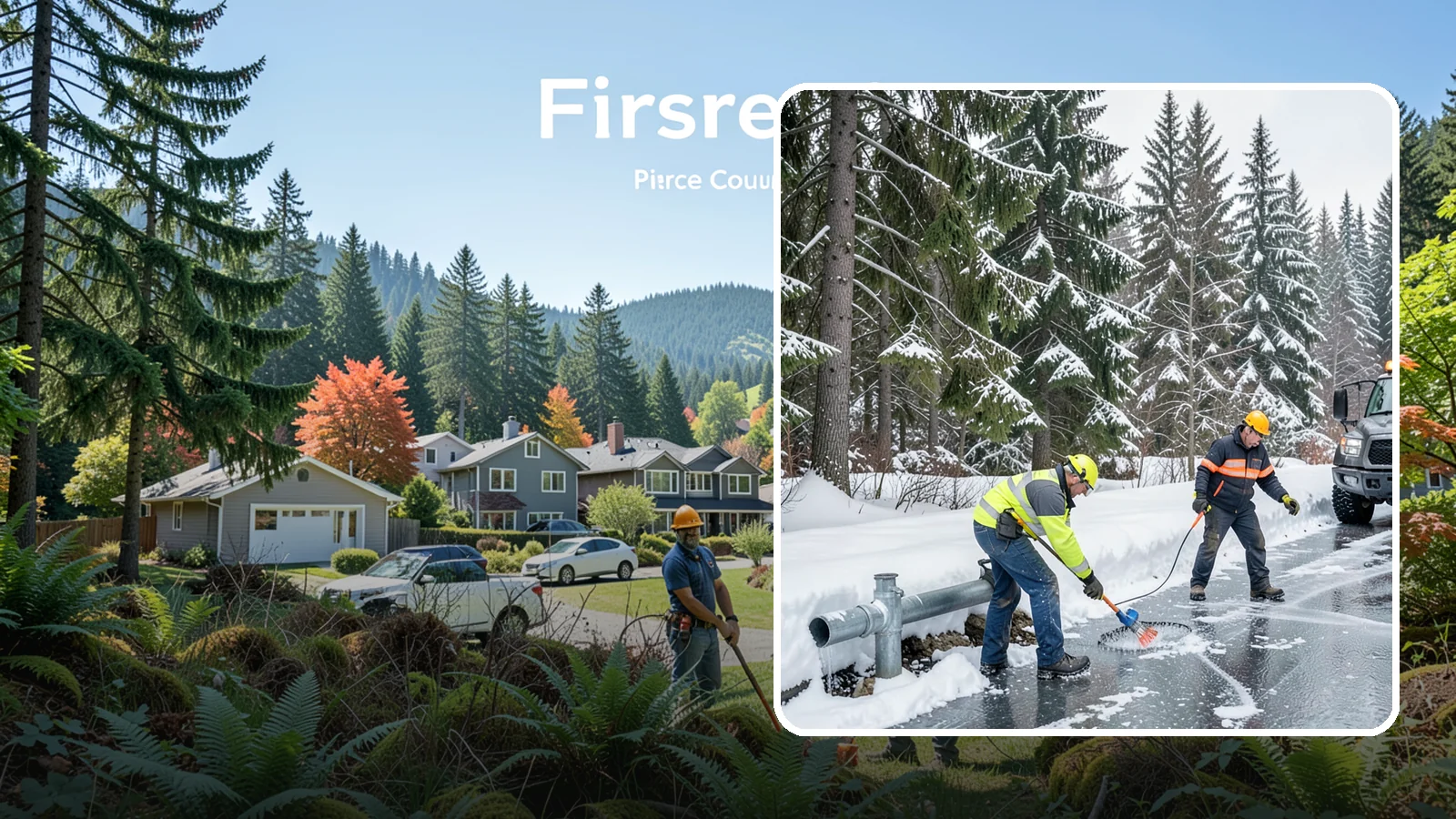 Frozen Pipe Area Access in Fircrest, Pierce County, WA - We clear snow and ice away from wellheads, backflow assemblies, and exposed plumbing so you can reach and protect them during a...