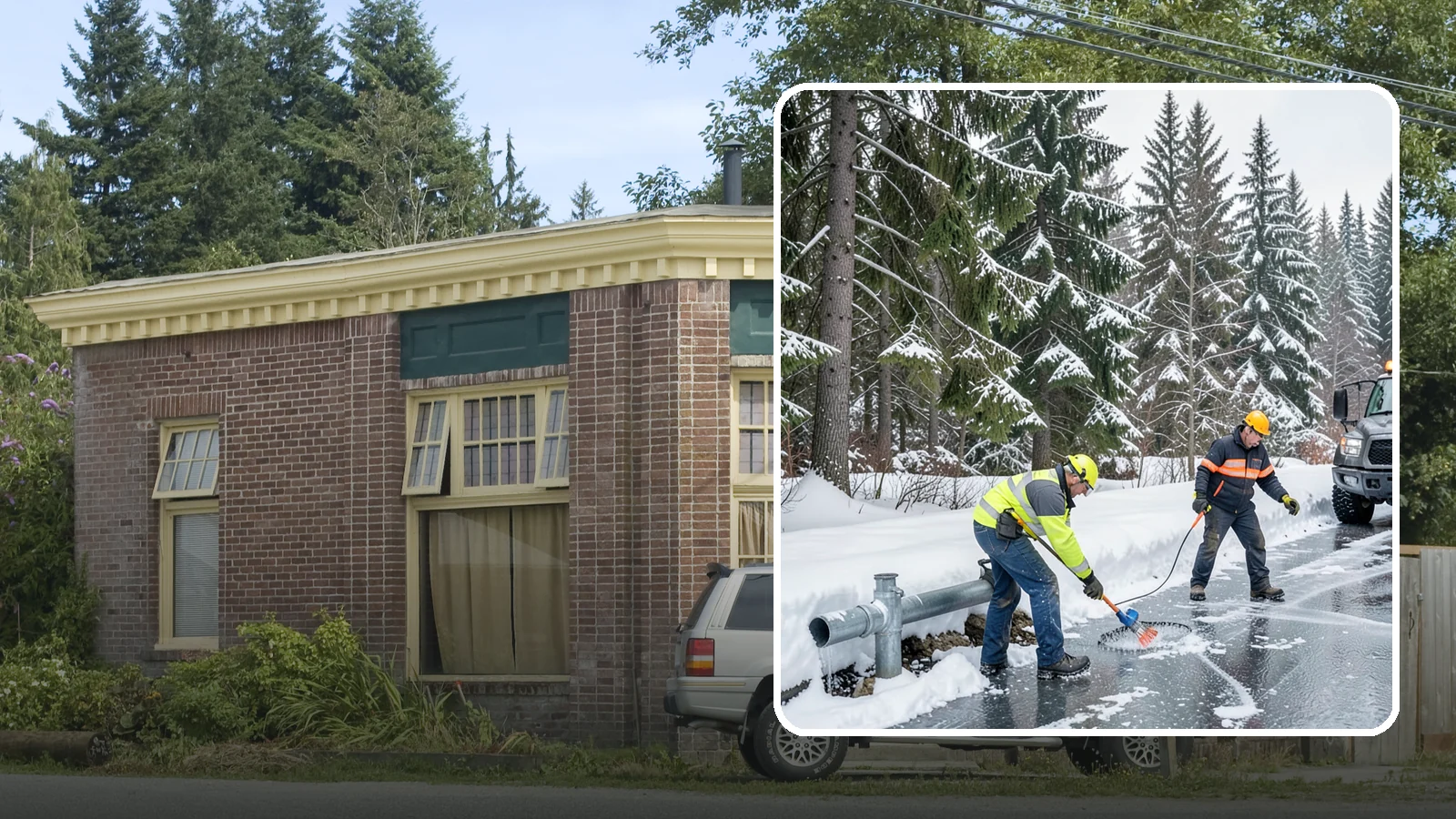 Frozen Pipe Area Access in Hamilton, Skagit County, WA - We clear snow and ice away from wellheads, backflow assemblies, and exposed plumbing so you can reach and protect them during a...