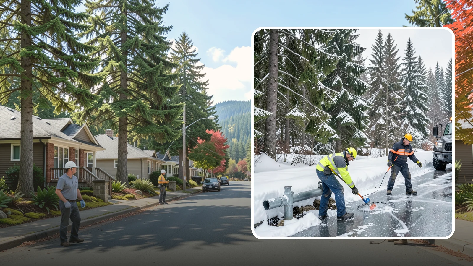 Frozen Pipe Area Access in Hunts Point, King County, WA - We clear snow and ice away from wellheads, backflow assemblies, and exposed plumbing so you can reach and protect them during a...