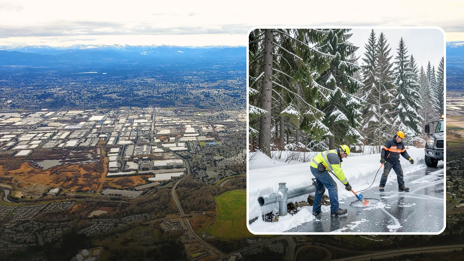 Frozen Pipe Area Access in Kent, King County, WA - We clear snow and ice away from wellheads, backflow assemblies, and exposed plumbing so you can reach and protect them during a...