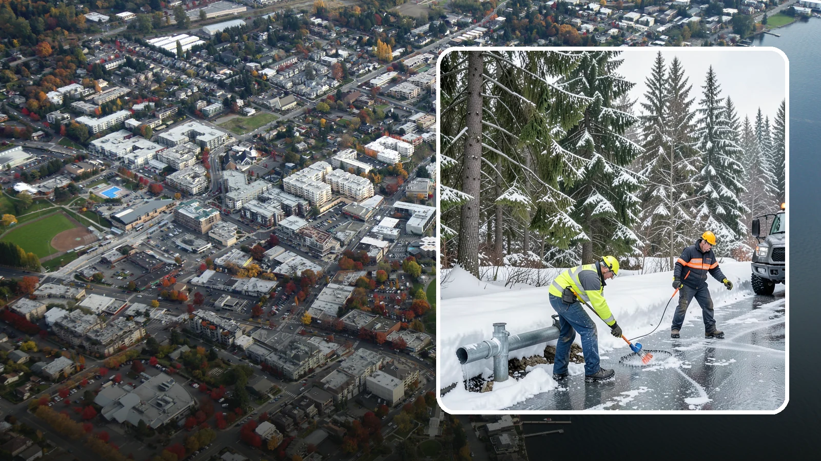 Frozen Pipe Area Access in Kirkland, King County, WA - We clear snow and ice away from wellheads, backflow assemblies, and exposed plumbing so you can reach and protect them during a...