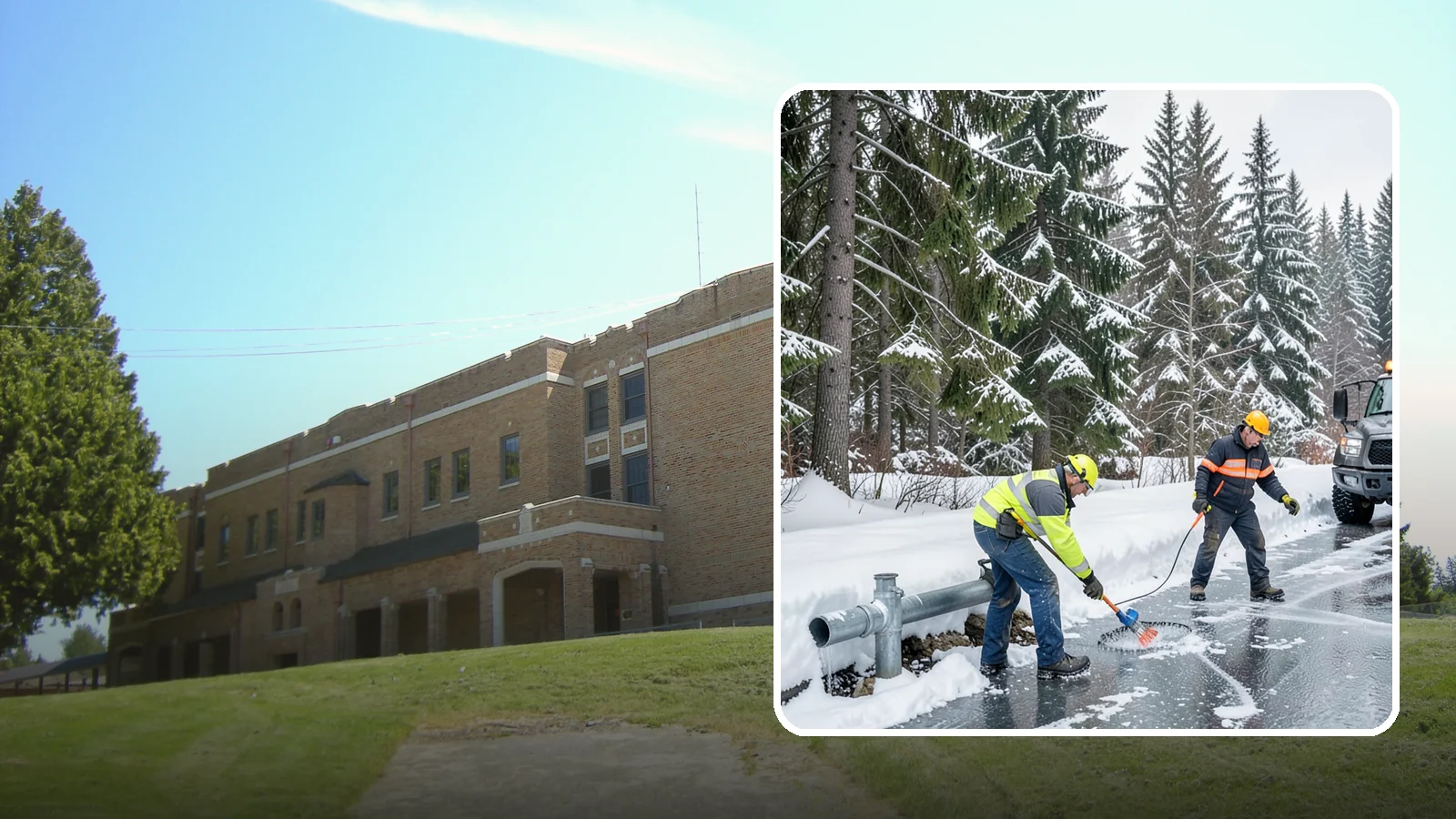 Frozen Pipe Area Access in Maple Valley, King County, WA - We clear snow and ice away from wellheads, backflow assemblies, and exposed plumbing so you can reach and protect them during a...