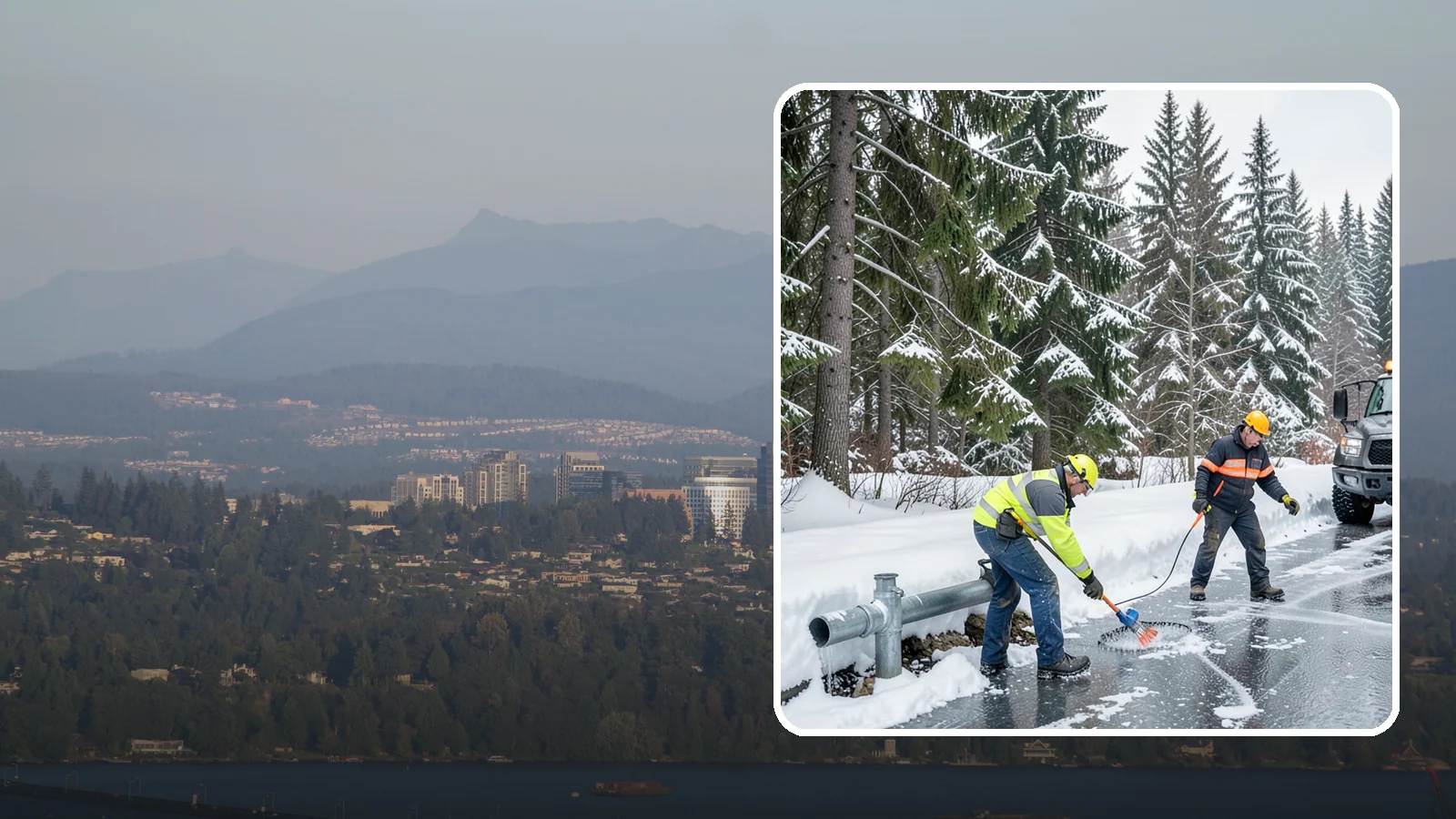 Frozen Pipe Area Access in Medina, King County, WA - We clear snow and ice away from wellheads, backflow assemblies, and exposed plumbing so you can reach and protect them during a...
