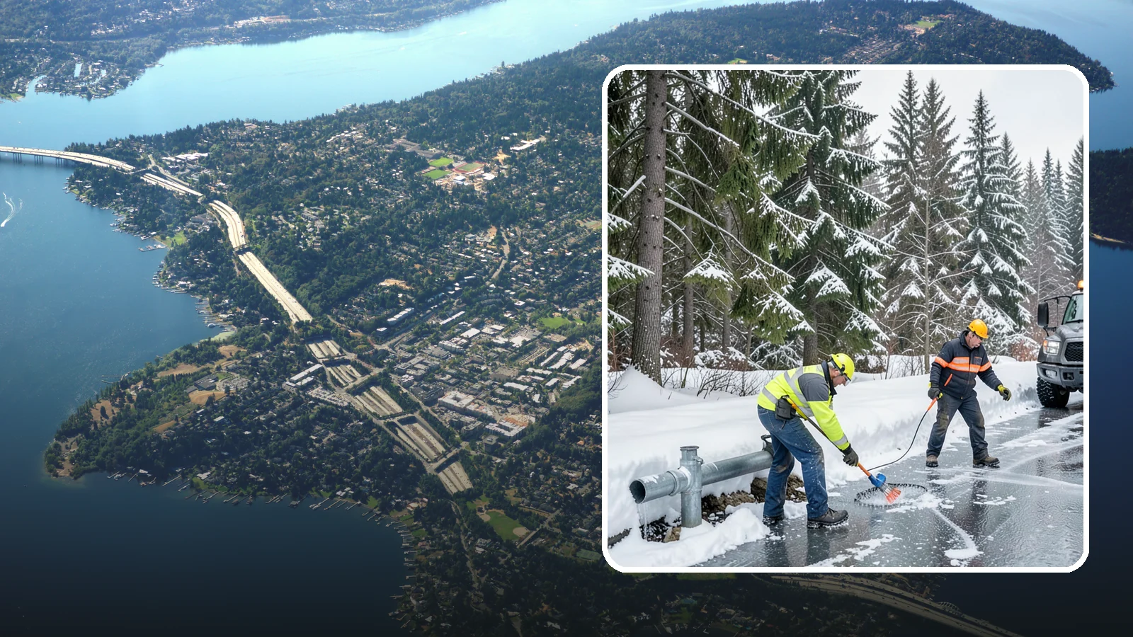 Frozen Pipe Area Access in Mercer Island, King County, WA - We clear snow and ice away from wellheads, backflow assemblies, and exposed plumbing so you can reach and protect them during a...