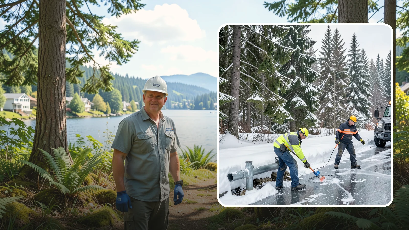 Frozen Pipe Area Access in Milton, King County, WA - We clear snow and ice away from wellheads, backflow assemblies, and exposed plumbing so you can reach and protect them during a...