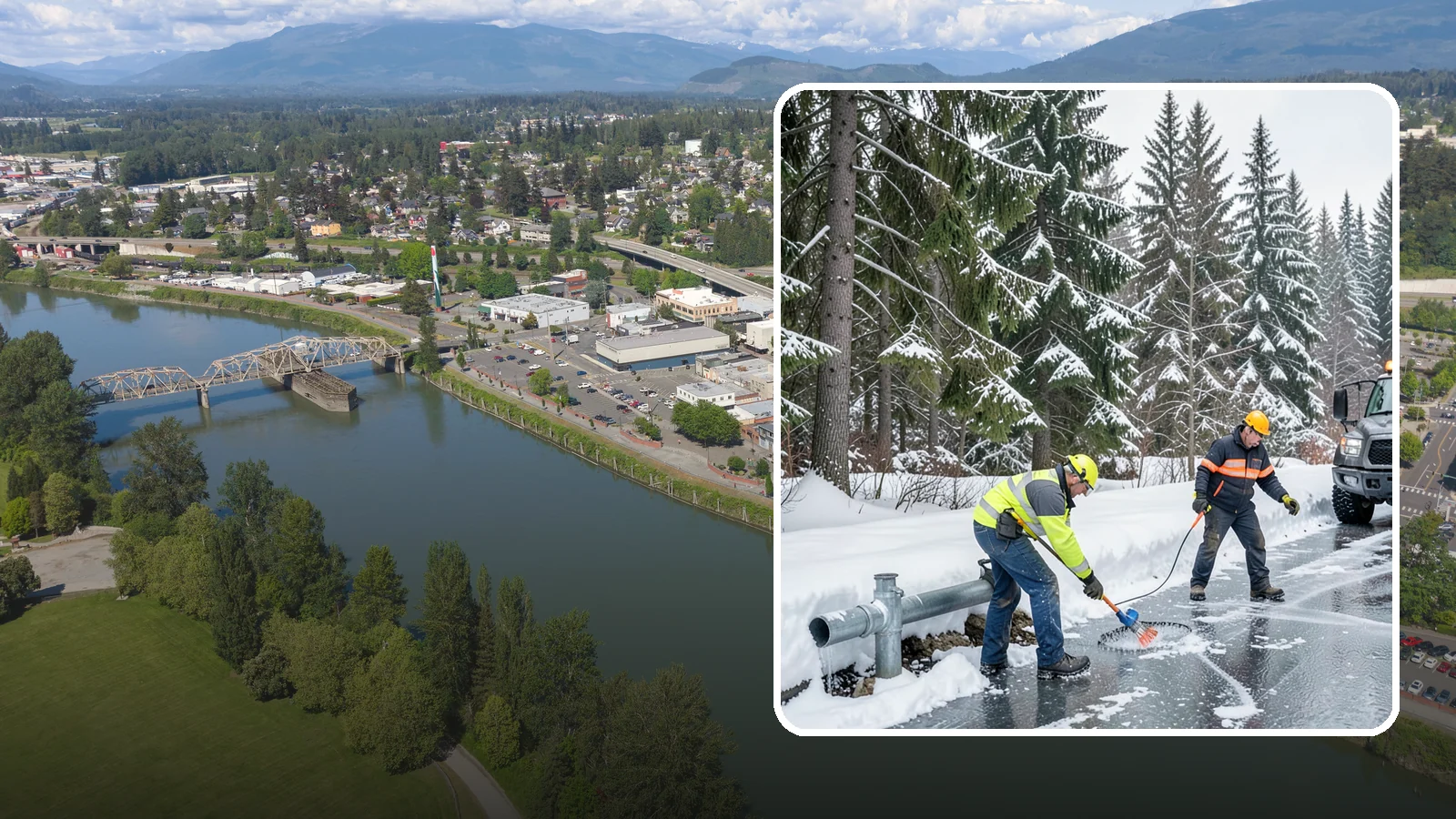 Frozen Pipe Area Access in Mount Vernon, Skagit County, WA - We clear snow and ice away from wellheads, backflow assemblies, and exposed plumbing so you can reach and protect them during a...