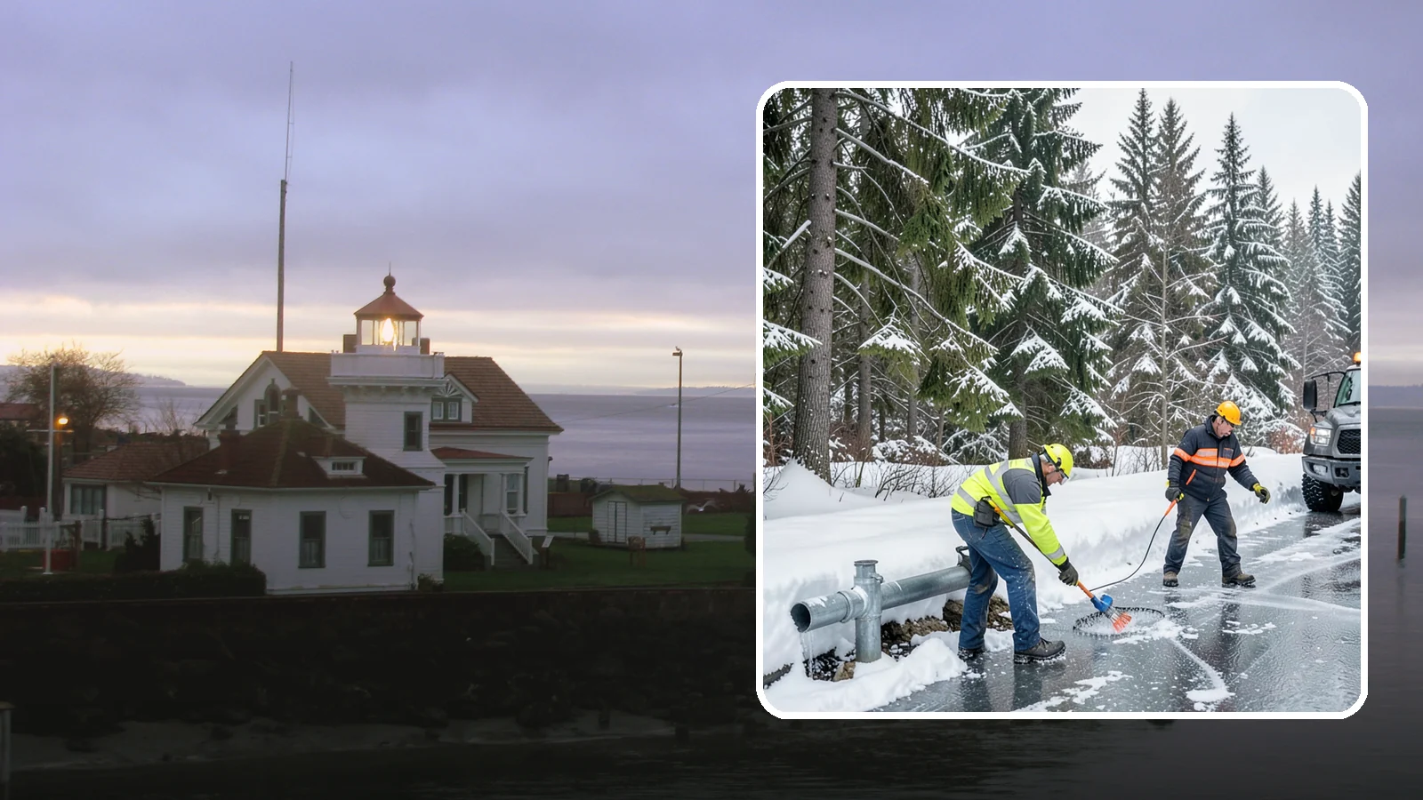 Frozen Pipe Area Access in Mukilteo, Snohomish County, WA - We clear snow and ice away from wellheads, backflow assemblies, and exposed plumbing so you can reach and protect them during a...