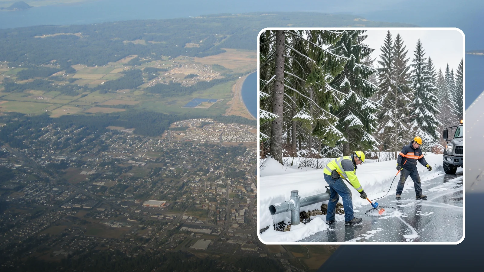 Frozen Pipe Area Access in Oak Harbor, Island County, WA - We clear snow and ice away from wellheads, backflow assemblies, and exposed plumbing so you can reach and protect them during a...