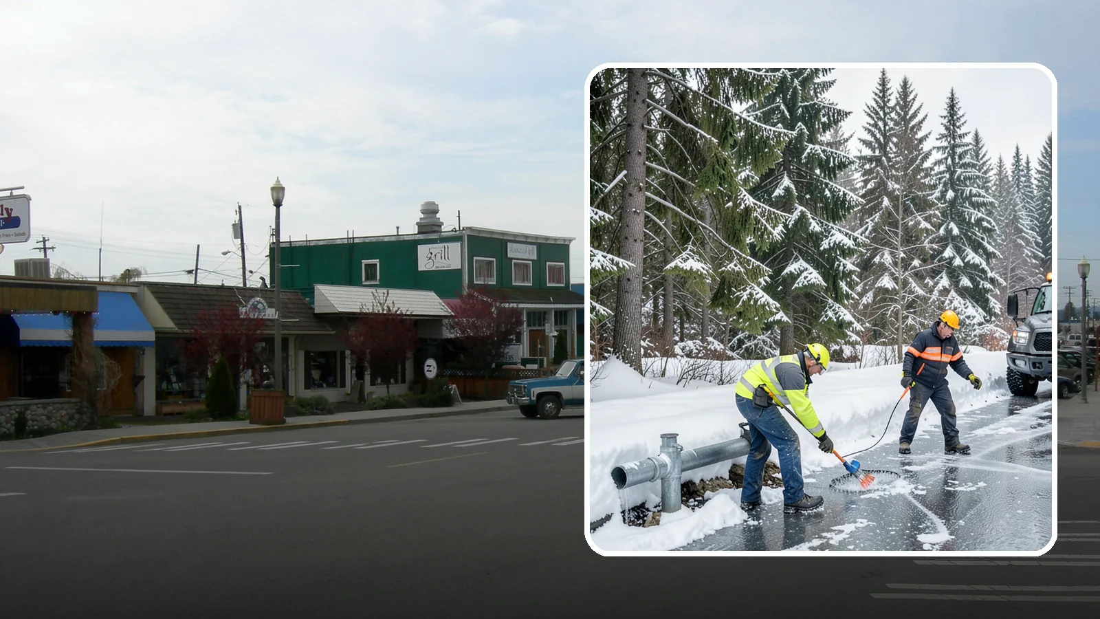 Frozen Pipe Area Access in Stanwood, Snohomish County, WA - We clear snow and ice away from wellheads, backflow assemblies, and exposed plumbing so you can reach and protect them during a...