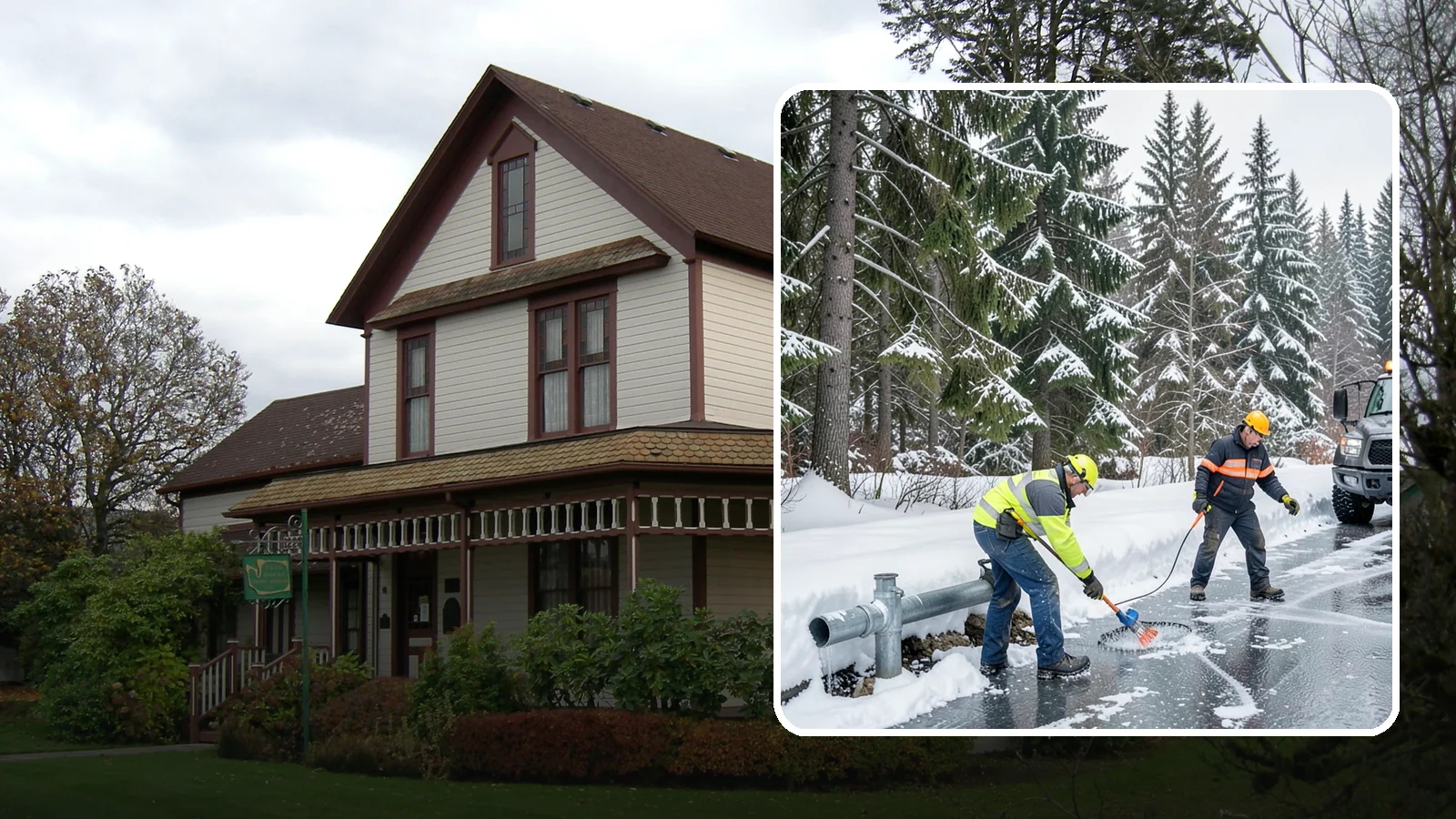 Frozen Pipe Area Access in Sumner, Pierce County, WA - We clear snow and ice away from wellheads, backflow assemblies, and exposed plumbing so you can reach and protect them during a...