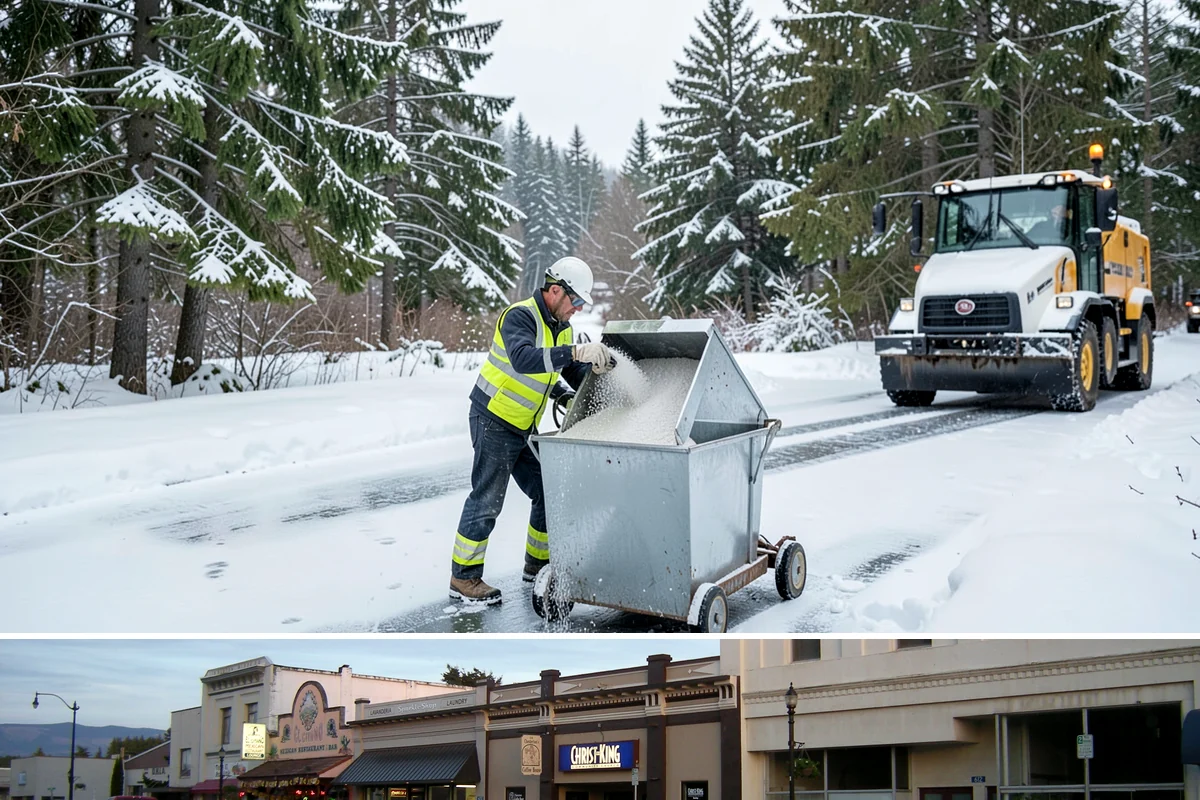 Frozen Walkway Treatment in Burlington, Skagit County, WA - Frozen walkway treatment is available all winter, with peak demand during freeze-thaw stretches from late fall into early spring.