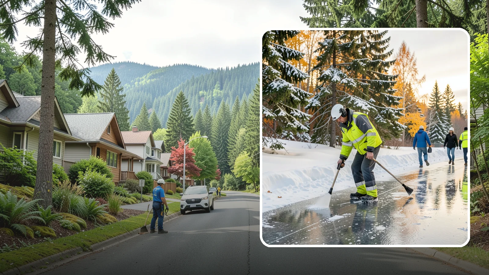 Frozen Walkway Treatment in Darrington, Snohomish County, WA - We treat frozen and glazed walkways across Western Washington on demand so pedestrians can move safely when paths turn to ice.