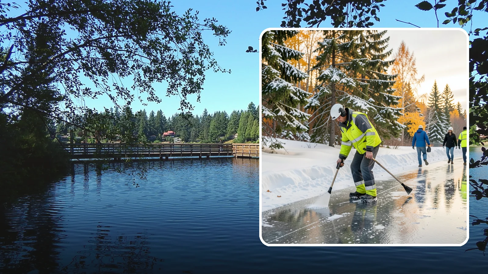 Frozen Walkway Treatment in Federal Way, King County, WA - We treat frozen and glazed walkways across Western Washington on demand so pedestrians can move safely when paths turn to ice.
