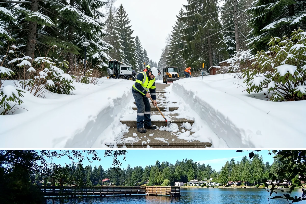 Frozen Walkway Treatment in Federal Way, King County, WA - Frozen walkway treatment is available all winter, with peak demand during freeze-thaw stretches from late fall into early spring.