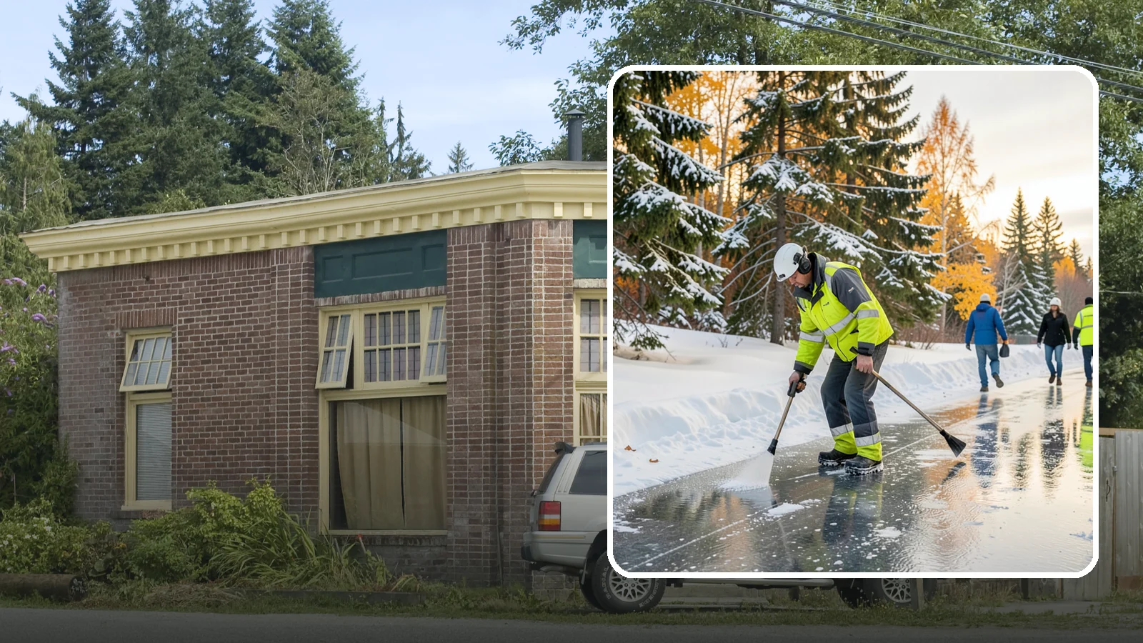 Frozen Walkway Treatment in Hamilton, Skagit County, WA - We treat frozen and glazed walkways across Western Washington on demand so pedestrians can move safely when paths turn to ice.