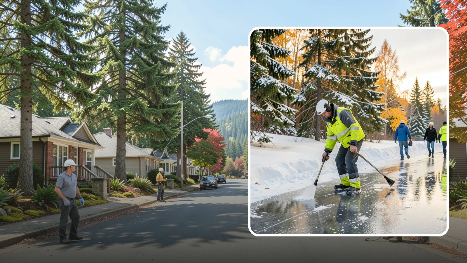 Frozen Walkway Treatment in Hunts Point, King County, WA - We treat frozen and glazed walkways across Western Washington on demand so pedestrians can move safely when paths turn to ice.