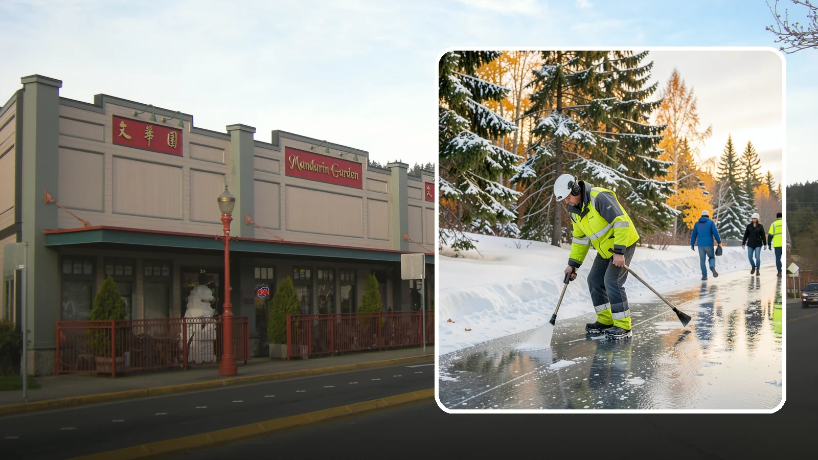 Frozen Walkway Treatment in Issaquah, King County, WA - We treat frozen and glazed walkways across Western Washington on demand so pedestrians can move safely when paths turn to ice.