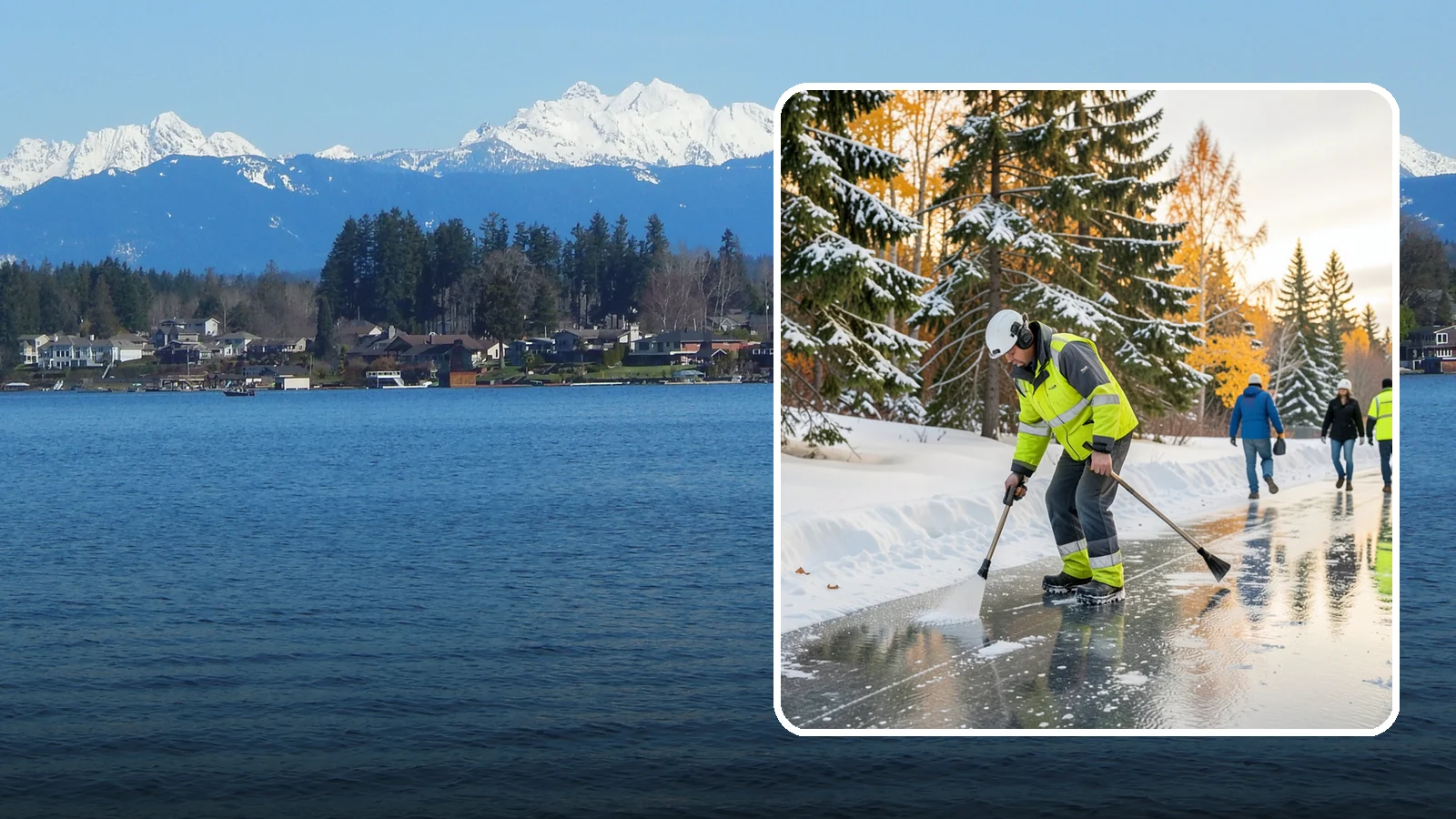 Frozen Walkway Treatment in Lake Stevens, Snohomish County, WA - We treat frozen and glazed walkways across Western Washington on demand so pedestrians can move safely when paths turn to ice.