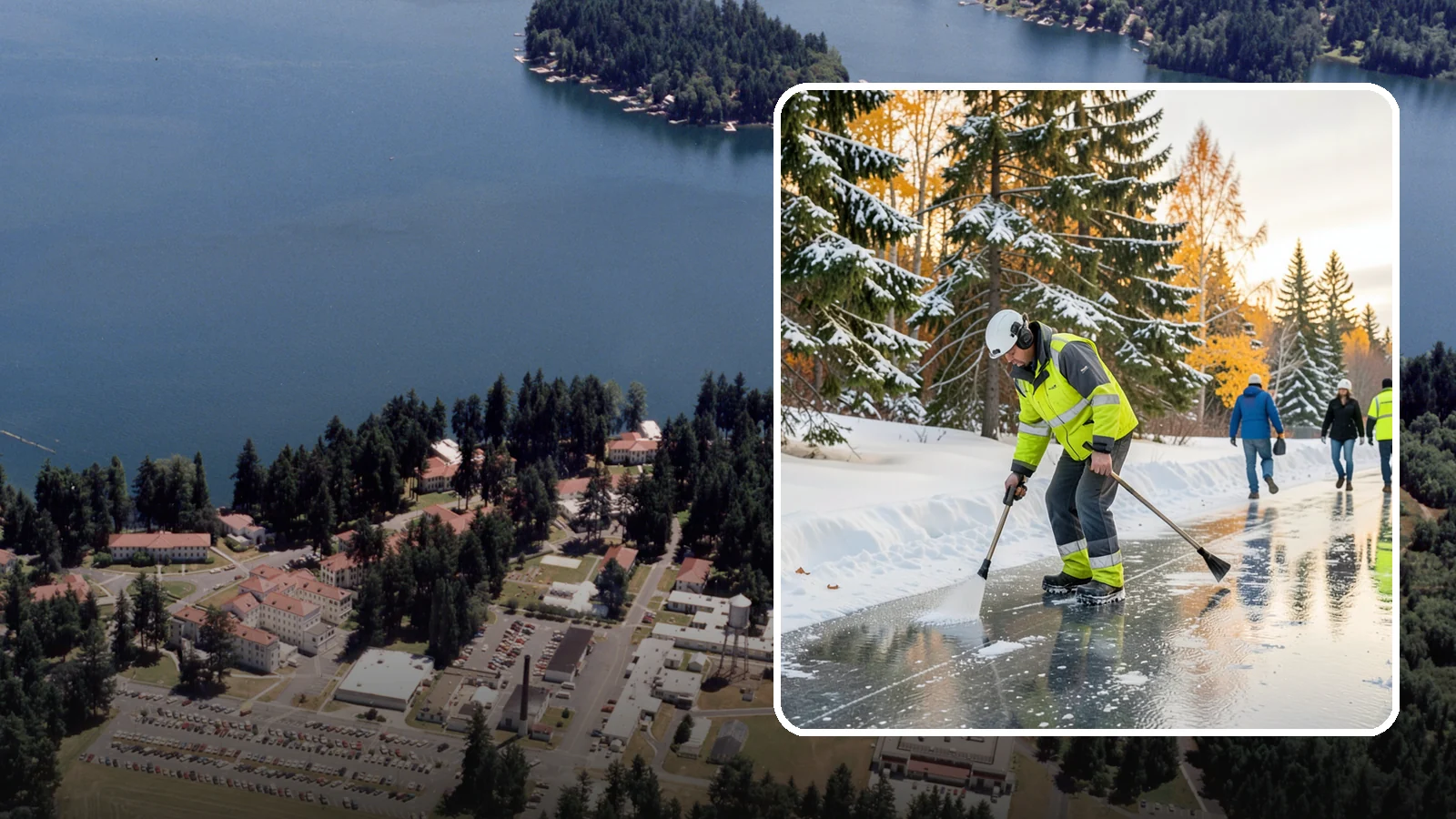 Frozen Walkway Treatment in Lakewood, Pierce County, WA - We treat frozen and glazed walkways across Western Washington on demand so pedestrians can move safely when paths turn to ice.