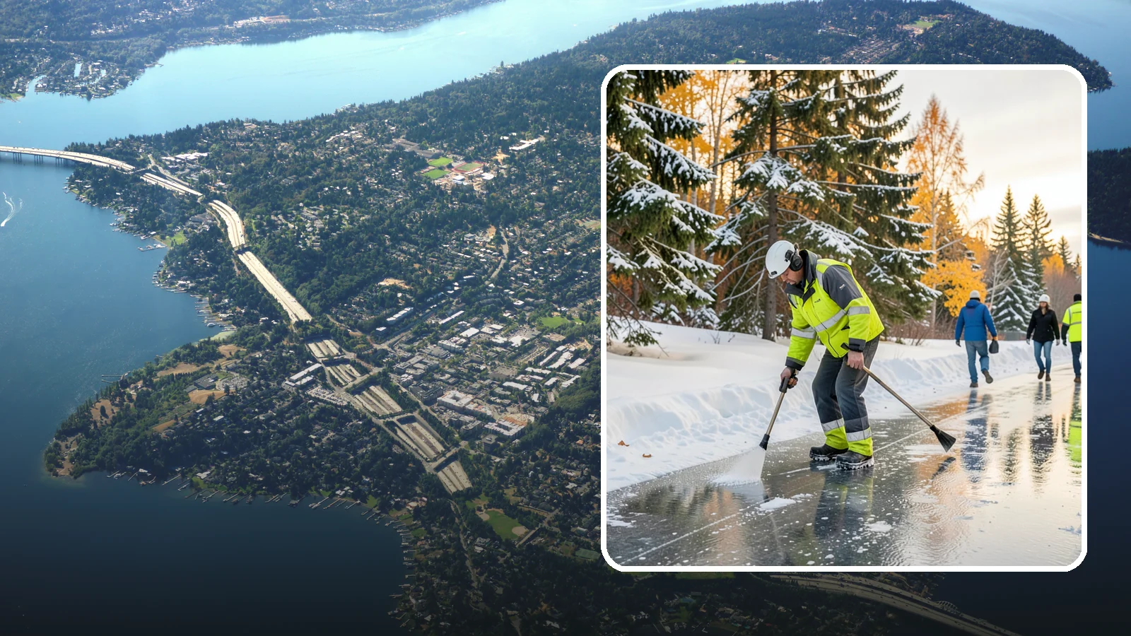 Frozen Walkway Treatment in Mercer Island, King County, WA - We treat frozen and glazed walkways across Western Washington on demand so pedestrians can move safely when paths turn to ice.