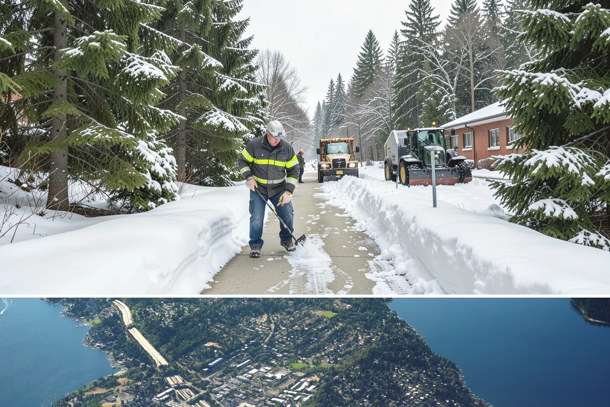 Frozen Walkway Treatment in Mercer Island, King County, WA - Frozen walkway treatment is available all winter, with peak demand during freeze-thaw stretches from late fall into early spring.