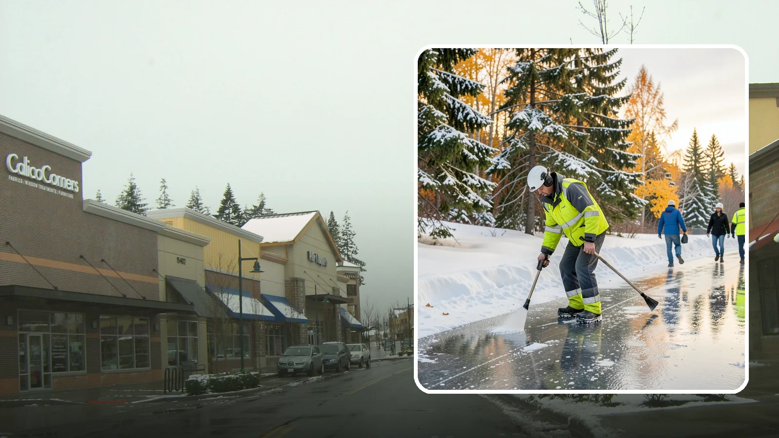 Frozen Walkway Treatment in Mill Creek, Snohomish County, WA - We treat frozen and glazed walkways across Western Washington on demand so pedestrians can move safely when paths turn to ice.