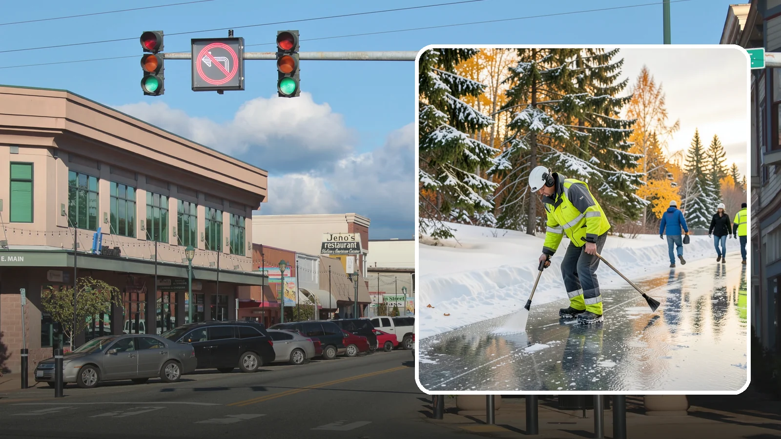 Frozen Walkway Treatment in Monroe, Snohomish County, WA - We treat frozen and glazed walkways across Western Washington on demand so pedestrians can move safely when paths turn to ice.