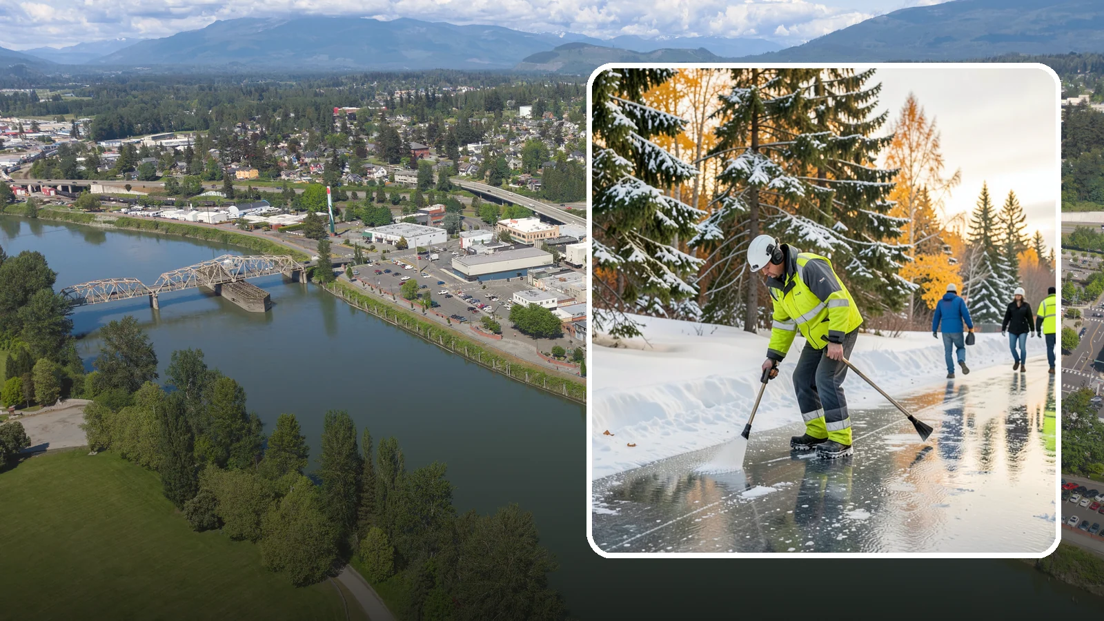 Frozen Walkway Treatment in Mount Vernon, Skagit County, WA - We treat frozen and glazed walkways across Western Washington on demand so pedestrians can move safely when paths turn to ice.