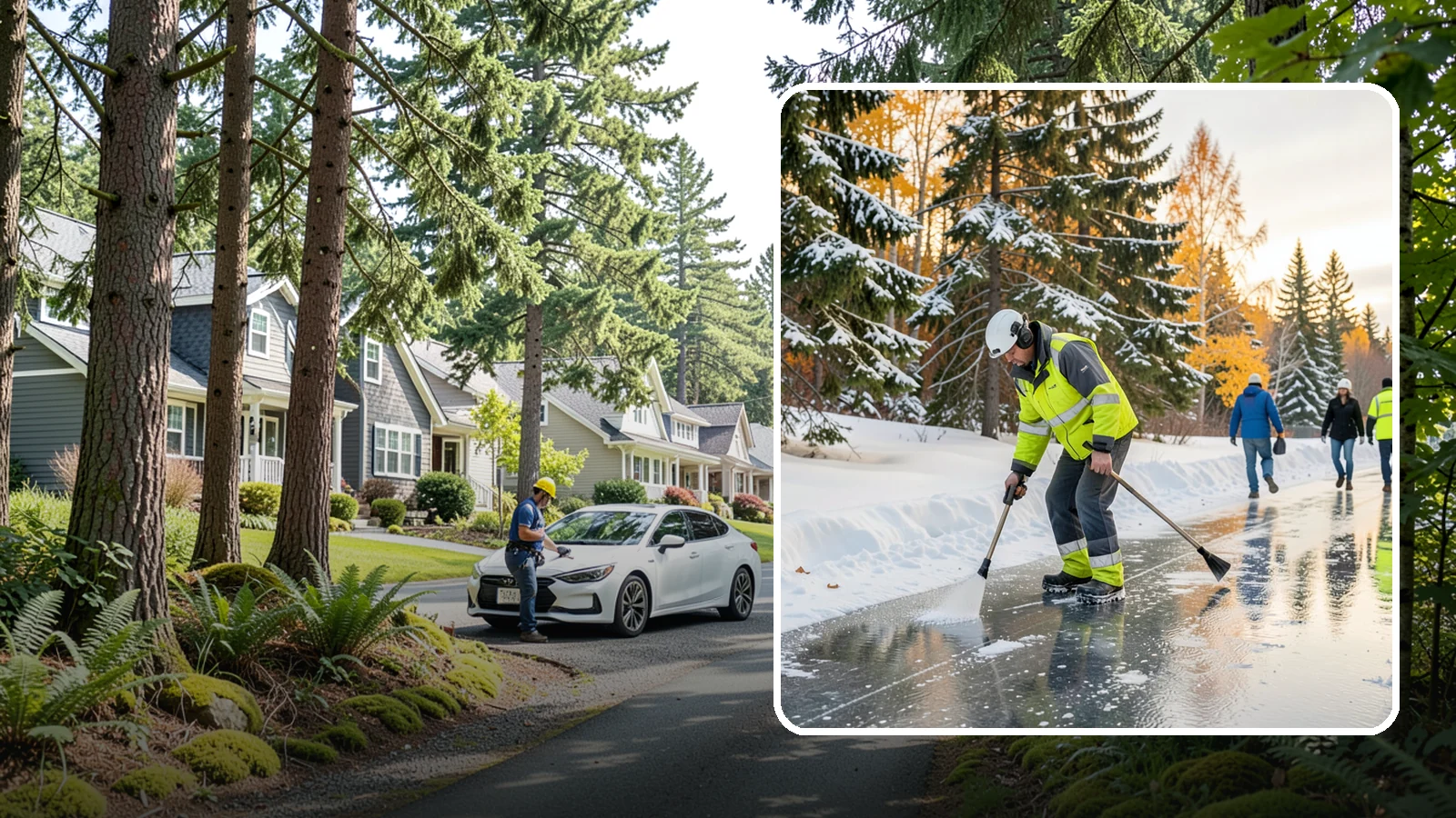 Frozen Walkway Treatment in Normandy Park, King County, WA - We treat frozen and glazed walkways across Western Washington on demand so pedestrians can move safely when paths turn to ice.