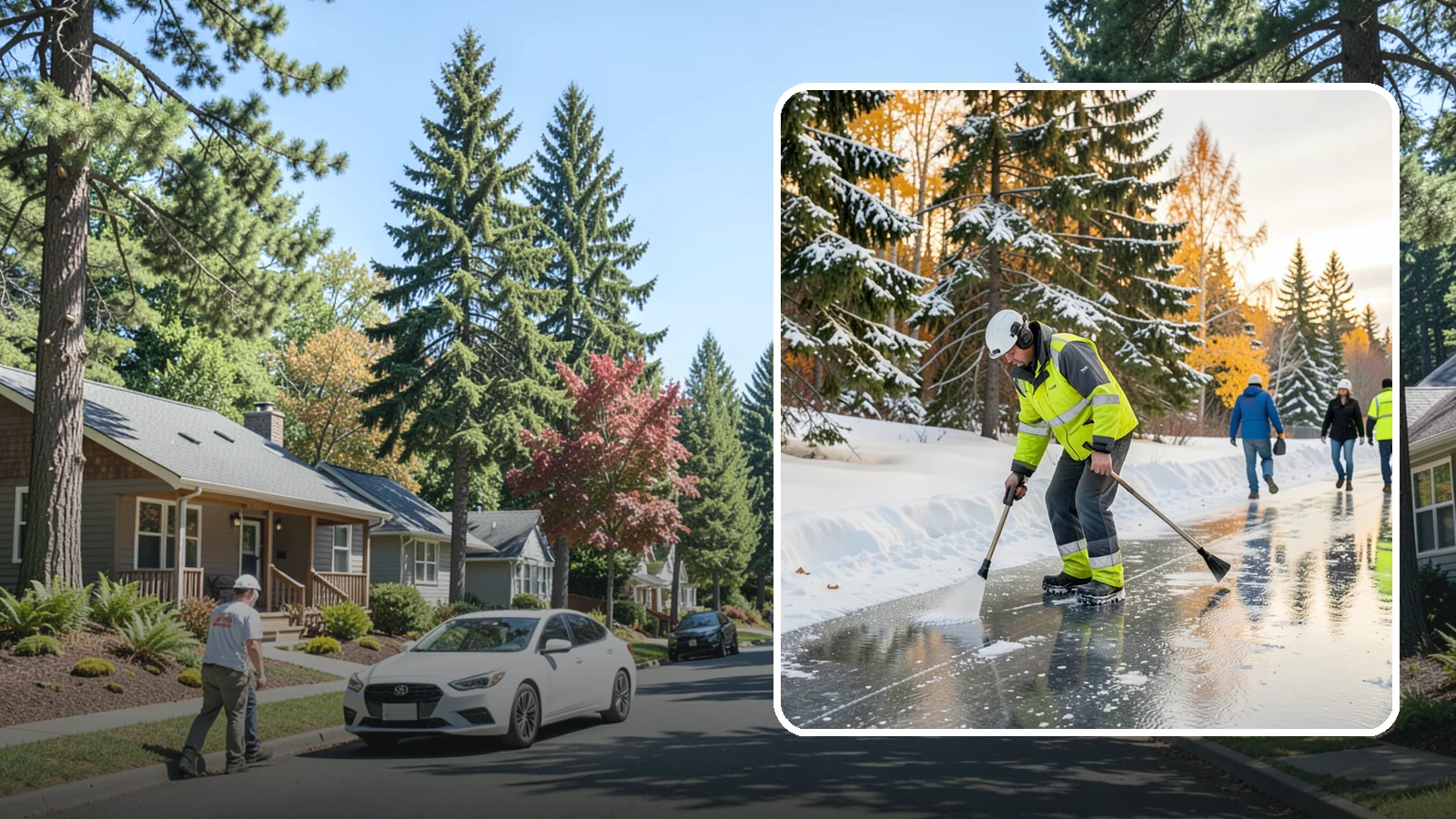 Frozen Walkway Treatment in Orting, Pierce County, WA - We treat frozen and glazed walkways across Western Washington on demand so pedestrians can move safely when paths turn to ice.