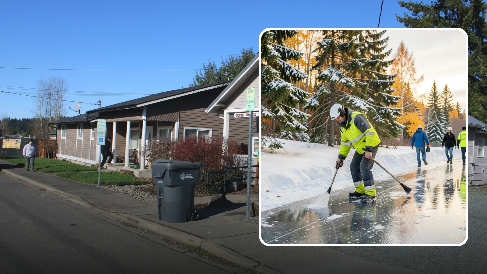 Frozen Walkway Treatment in South Prairie, Pierce County, WA - We treat frozen and glazed walkways across Western Washington on demand so pedestrians can move safely when paths turn to ice.