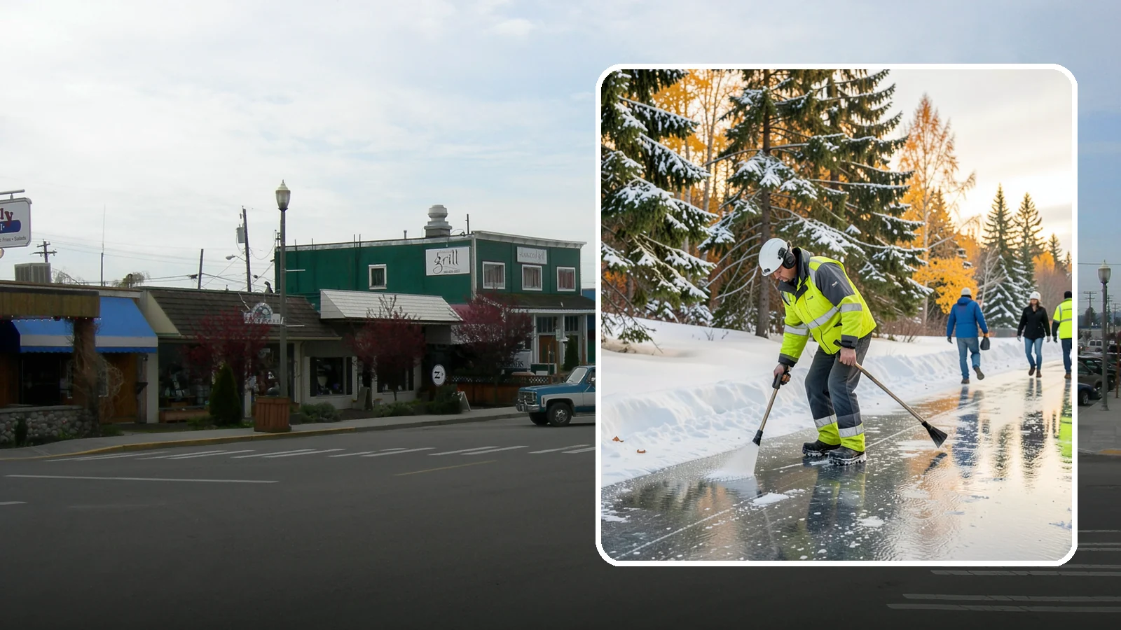 Frozen Walkway Treatment in Stanwood, Snohomish County, WA - We treat frozen and glazed walkways across Western Washington on demand so pedestrians can move safely when paths turn to ice.